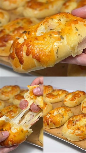 1.4M views · 7.9K reactions | Sausage & Cheese Bread Rolls ✔️Dough 1...