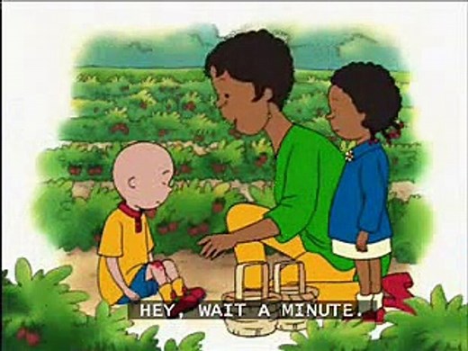 Caillou goes strawberry picking with subtitles
