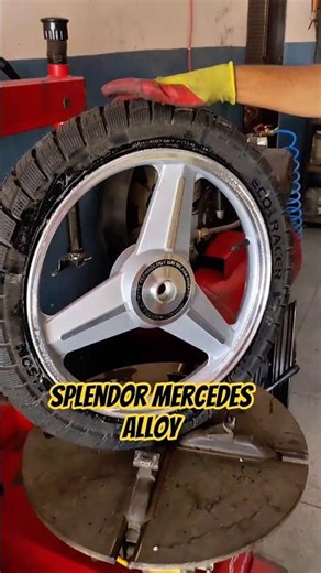 Splendor mercedes silver color alloy, awesome 😘 #splendormodified #wheels #alloywheels