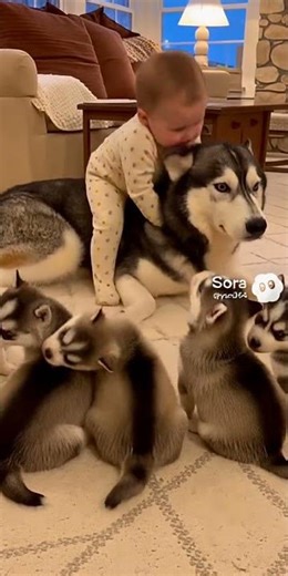 5 Husky Puppies React Playfully to Familiar Sounds 🎶 | creatively crafted