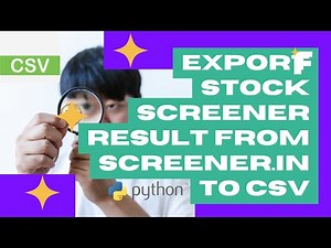 Export Stock Screen from Screener in to CSV File
