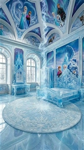 From RUINS to Elsa’s Frozen Palace! ❄️🏰 #shorts #frozen #roommakeover