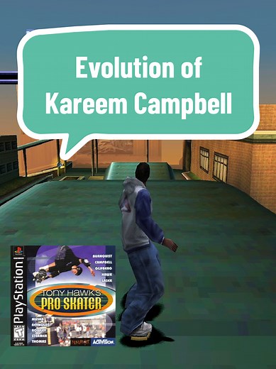 Evolution of Kareem Campbell in Tony Hawk's Series