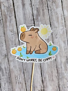 Cute Capybara Waterproof Vinyl Sticker - Etsy