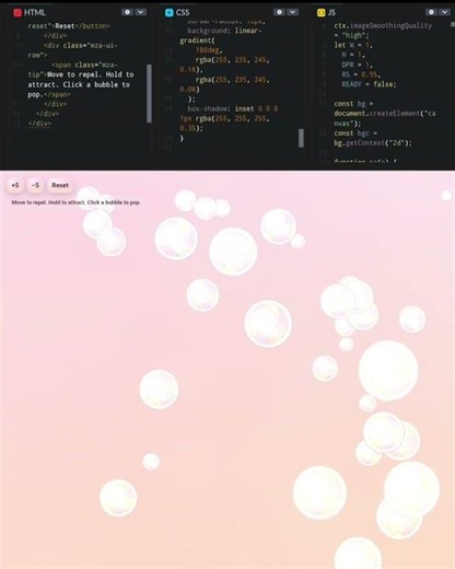 buble Animation using Html css and js by GopalSarkar presented by Nature vs science 👇👇👇