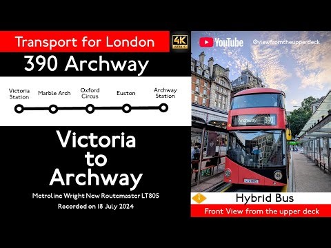 【London Bus View 2024】390 Victoria to Archway/Front View/Metroline