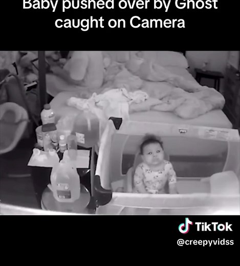 A baby is pushed over by an unknown entity while in his crib #paranormal