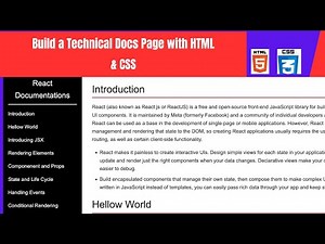 Build a Technical Documentation Page With HTML & CSS | Step-by-Step Tutorial