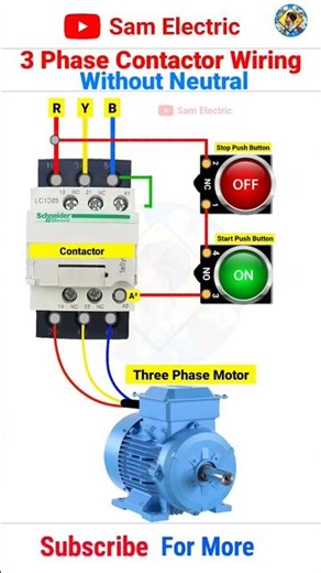3 phase contactor wiring without neutral l Contact wiring l #shorts #connection #wiring