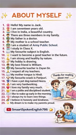 Myself Essay in English | Self Introduction in English | About Myself | ‪@SmartspokenEnglish786‬