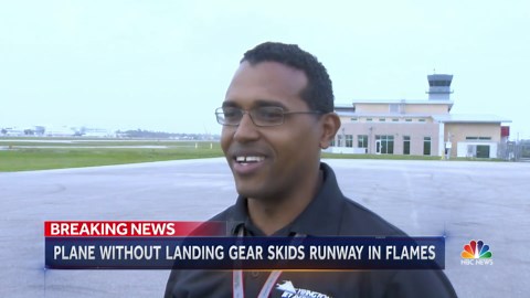 Jet makes fiery landing at Daytona Beach airport