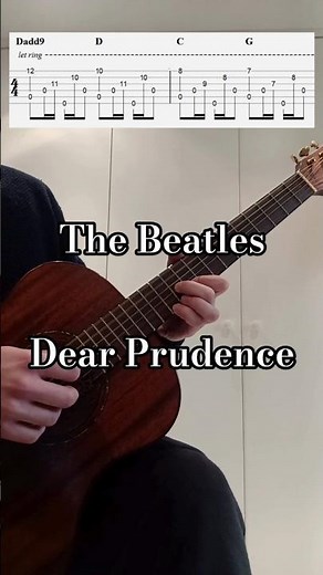 Dear Prudence Intro Guitar Tabs & Chords 🎸 #shorts #acousticguitar #guitarlessons #musicteaching