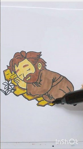 How To Draw Sleeping Saint Joseph #SaintJoseph #bibledrawing #howtodraw #christianart #shorts