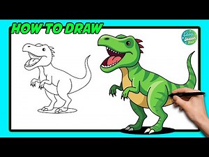 How to Draw a T-REX! 🦖 Dinosaur | Step-by-Step Tutorial