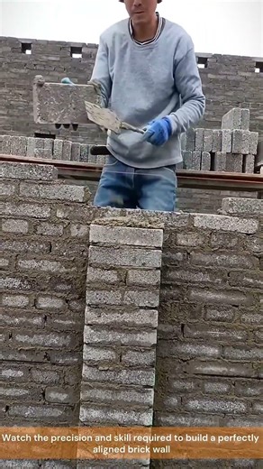 perfecting the brick wall masonry technique step by step #construction #masonry #brickwork