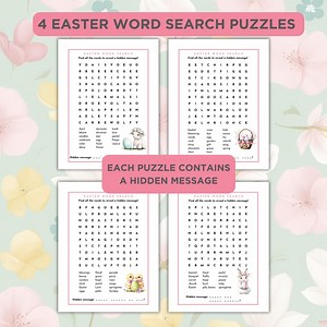 Easter Word Search Printable, Hidden Message Puzzle Pack, Kids Easter Activity, Fun Printable Puzzles, Spring Word Printable, Classroom Game - Etsy Canada