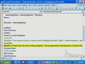Methods of debugging Microsoft Access Program Code