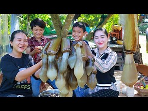 Picnic Time - Fresh Razor Clam - Yummy Razor Clam Grilling - Razor Clam Eating Special Sauce