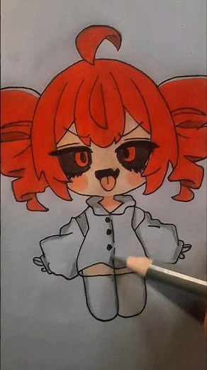 Drawing Kasane Teto Chibi Cute Easy #shorts #chibi #vocaloid