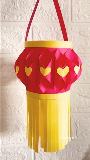 DIY EASY Paper Lantern for Diwali✨💫 #shorts #shortsfeed #paperlamp