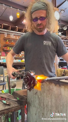 Someone asked for glassblowing asmr? Heres a glass rose that needed tons of bits with clipping sounds. #glassblowing #glassart #sculpture #decaturga #asmr #fyp #art