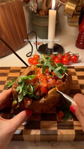 Stuffed Sweet Potatoes with Basil Cream & Garlic Mushrooms