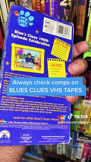 Blues Clues 100 episode VHS tape #fyp #bluesclues #vhs #vintage #cartoon #thrift #reseller #flip #texas #BOLO