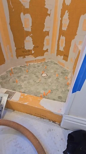 Installing a Marble Mosaic Tile Shower Floor