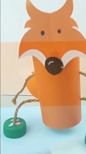 How To Make a Fox String Puppet Out Of Paper, AWESOME CRAFTING, Origami Fox Puppet, Paper Animal
