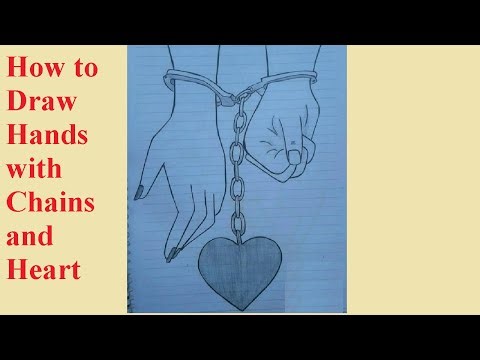 How to Draw Hands with Chains and Heart || Pencil Drawing Tutorial