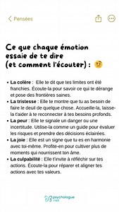 Les émotions ne sont pas nos ennemies ! 🌟 On passe souvent notre temps à vouloir ignorer ou supprimer nos émotions, mais elles ont un rôle essentiel à jouer. Chaque émotion a un message important pour notre bien-être ! 💡 💖 La tristesse, la colère... toutes ont un message pour t’aider à avancer et à prendre soin de toi. 🧘‍♀️ ✨ Astuce : Prends un moment chaque jour pour écouter tes émotions et leur permettre de guider tes actions. 🔄 Tague un ami qui a besoin d’entendre cela aujourd’hui ! 💬 E