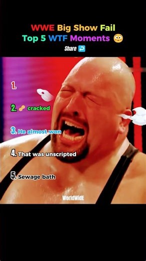 Top 5 Big Show Fail – WTF Moments 😳 #wwe #wweshortsvideohindi