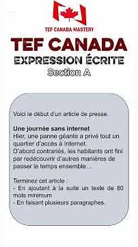 TEF Canada - C1C2 en Expression Écrite