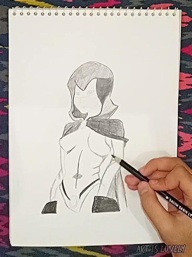 Drawing Raven from DCAMU | Pencil Sketch | 1/12 | Part 14/28 | ART IS LOVELY