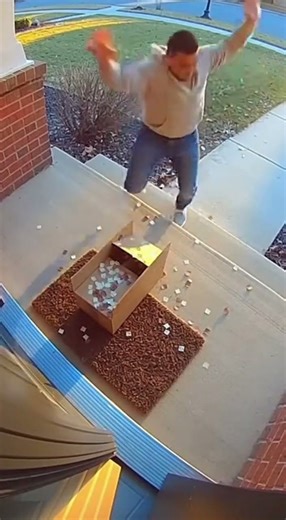 Porch Pirate BUSTED by Massive Confetti Trap — Speed-Walks Off Embarrassed