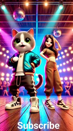 Cutest Rockstar Cat dance ever🔥✨ #shortsforkids#mastimeow