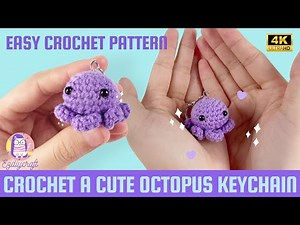 How to crochet cute octopus keychain - Easy crochet for beginners - octopus amigurumi crafts -crafts