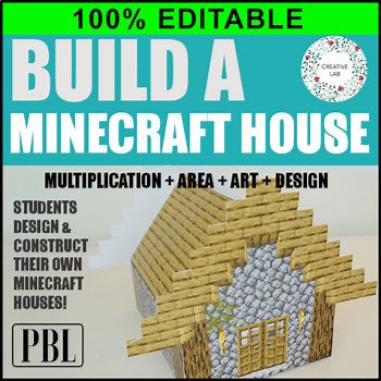 Minecraft Math Art - Multiplication Area Perimeter - House Craft - 100% Editable