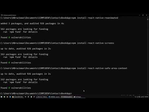 Mobile Development - Project - Contacts Book App - 04 - Installing Dependencies