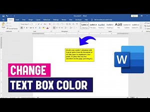 How to Change the Color of a Text Box in Word