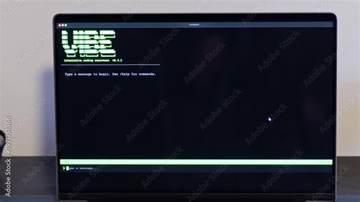 Middle Aged Man Turns Hacker in Hoodie After Using Vibe Coding Command Line Interface Artificial Intelligence Large Language Model Assistant Concept