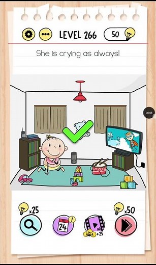 Brain Test Level 266 Walkthrough