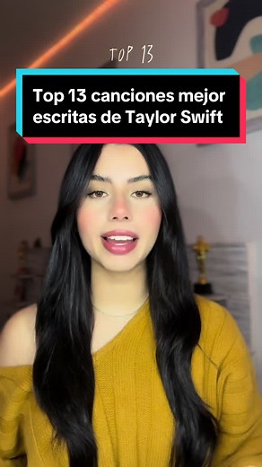 Las 13 canciones mejor escritas de Taylor Swift🫶 #taylorswift #swiftie #swifttok #evermore #folklore