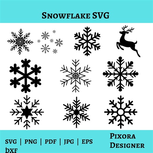 Snowflake SVG Bundle, Christmas Winter Cut Files - Etsy