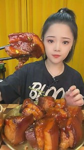 1.2M views · 75K reactions | Braised pork three layers ASMR Mukbang challenge | Pu Eating ASMR | Facebook