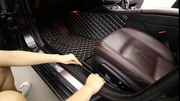 Customized Car Floor Mats for SUV Sedan Coupe Sports Car, All Weather Protective Full Coverage Floor Liners, Custom Personalized Waterproof Automotive Carpet, Non-Slip XPE Leather Gold