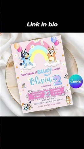 Bluey Birthday invitation template| Editable kids party invite