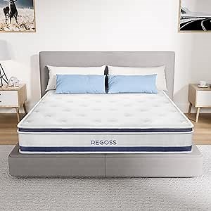 Twin Mattress,10 inch Medium Firm Hybrid Bed Mattresses,Twin Size Mattress in a Box with High Density Foam and Independent Pocket Springs Provide Sleep Support&Pressure Relief,CertiPUR-US,White