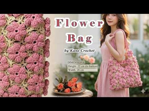 CROCHET BAG | Crochet Flower Bag Tutorial 🌺 Popcorn Stitch Crochet