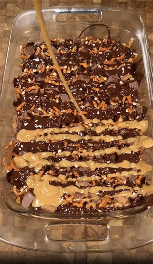 These chocolate peanut butter cereal bars are a no-bake treat